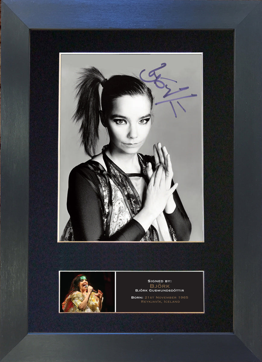 BJORK Signed Autograph Quality Mounted Photo Reproduction A4 