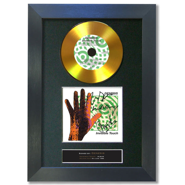 #197 GOLD DISC GENESIS Invisible Touch Cd Signed Autograph Mounted Reprint A4 