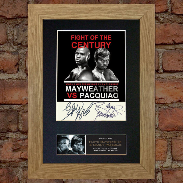 Manny Pacquiao & Floyd Mayweather Autograph Mounted Signed Photo PRINT A4 563