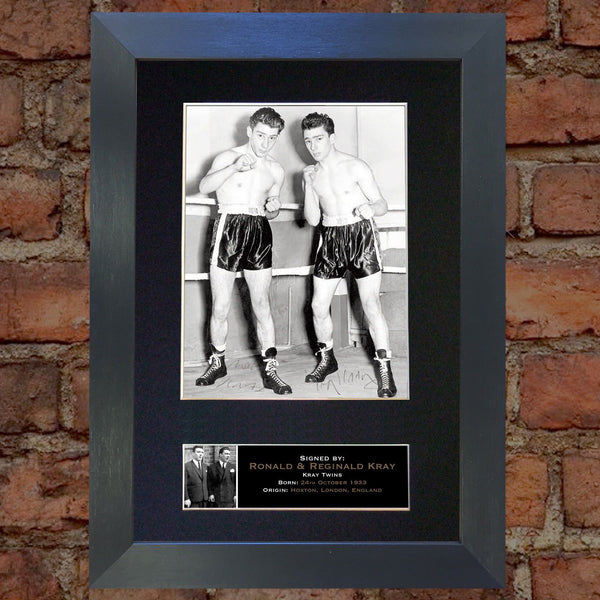 KRAY TWINS Ronnie & Reggie Signed Autograph Mounted Repro Photo PRINT A4 611