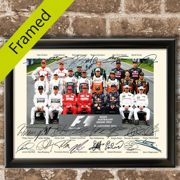 FORMULA 1 2014 Grand Prix Signed Autograph Photo Signed Repro A4 Print