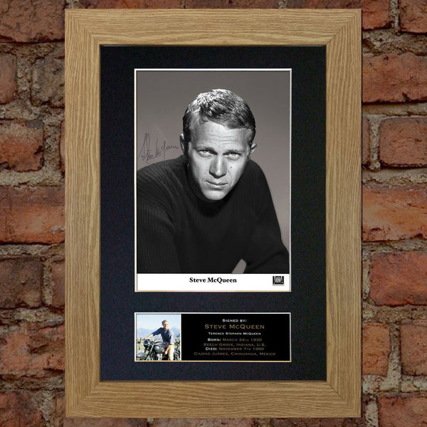 STEVE MCQUEEN Mounted Signed Photo Reproduction Autograph Print A4 336