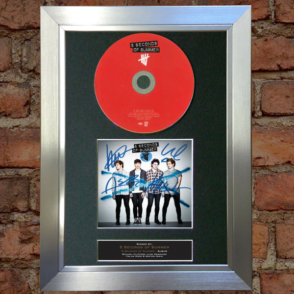 5 SECONDS OF SUMMER Signed Album COVER With Repro Cd Print A4 Autograph (44)