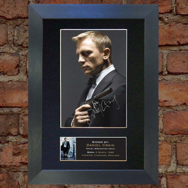 DANIEL CRAIG Mounted Signed Photo Reproduction Autograph Print A4 26