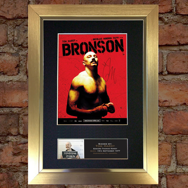 BRONSON Tom Hardy Autograph Mounted Photo Reproduction PRINT A4 374