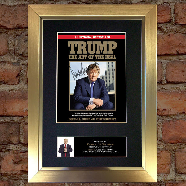 DONALD TRUMP Signed Autograph Mounted Photo REPRODUCTION PRINT A4 632