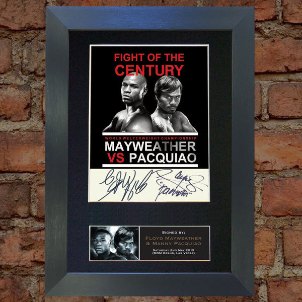 Manny Pacquiao & Floyd Mayweather Autograph Mounted Signed Photo PRINT A4 563