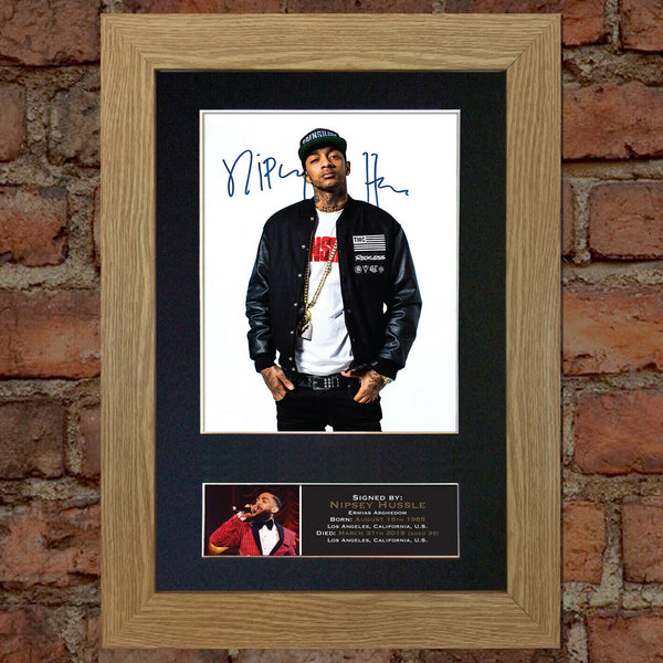 Nipsey Hussle Photo Autograph Mounted Repro Signed Print Ermias Asghedom A4 782