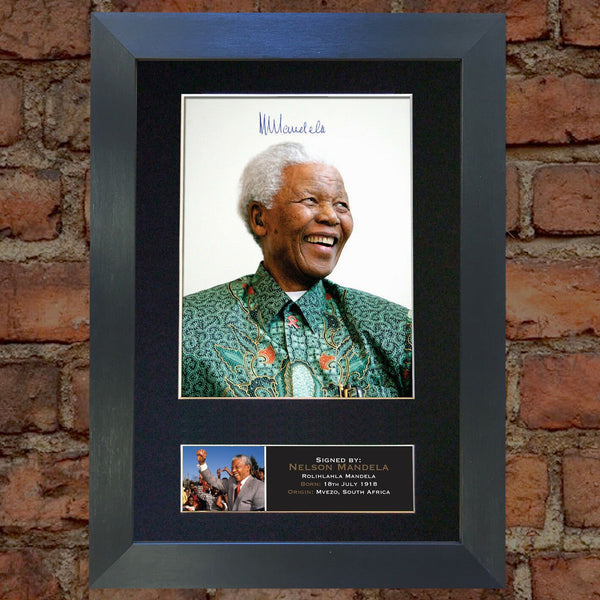 NELSON MANDELA Mounted Signed Photo Reproduction Autograph Print A4 365