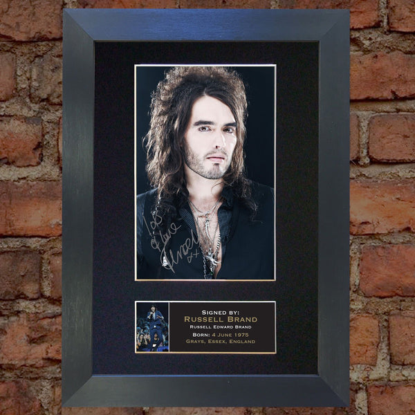 RUSSELL BRAND Mounted Signed Photo Reproduction Autograph Print A4 1