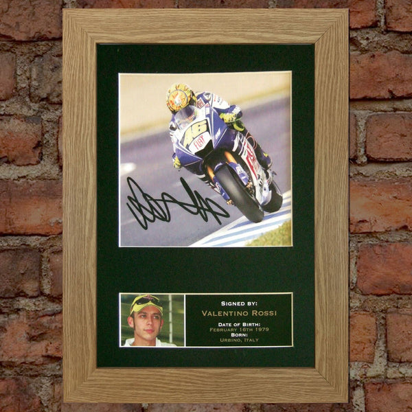 VALENTINO ROSSI Mounted Signed Photo Reproduction Autograph Print A4 33