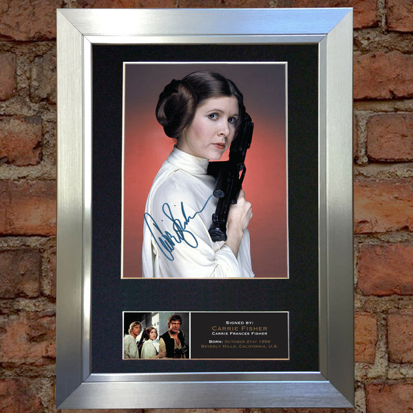 CARRIE FISHER Princess Leia Star Wars Signed Autograph Mounted PRINT A4 540