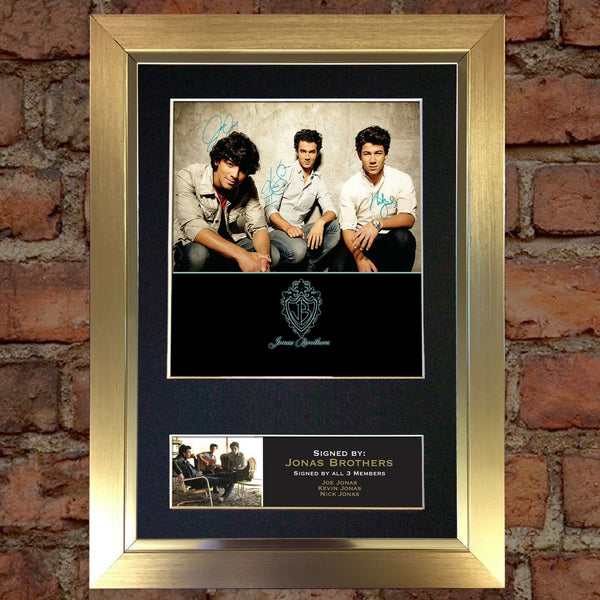 JONAS BROTHERS Mounted Signed Photo Reproduction Autograph Print A4 207