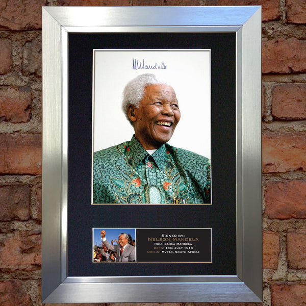 NELSON MANDELA Mounted Signed Photo Reproduction Autograph Print A4 365