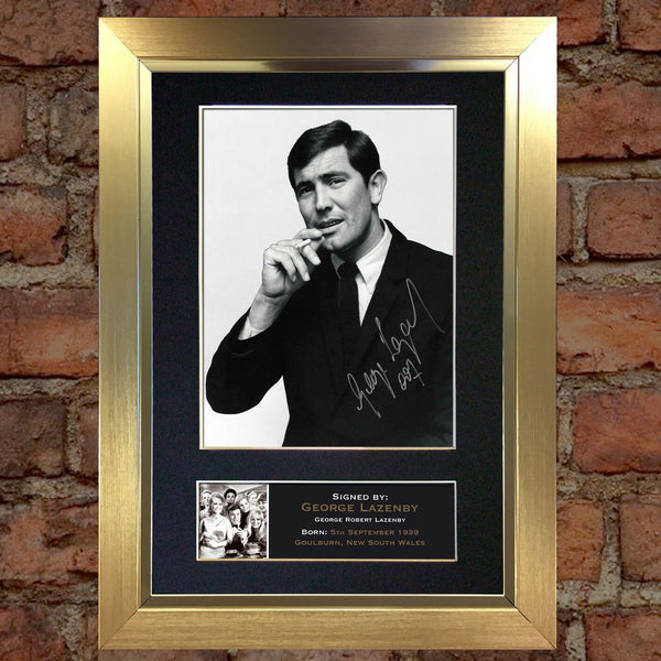 GEORGE LAZENBY Signed Autograph Mounted Photo Reproduction A4 276