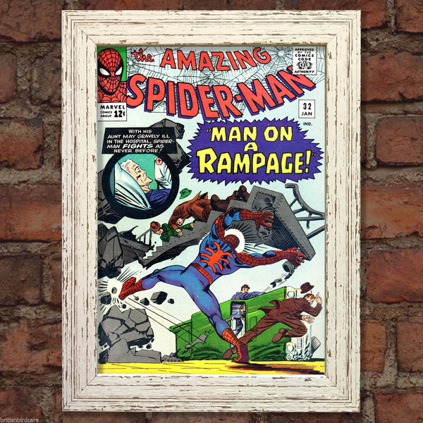 SPIDERMAN Comic Cover 32nd Edition Cover Reproduction Vintage Wall Art Print #10