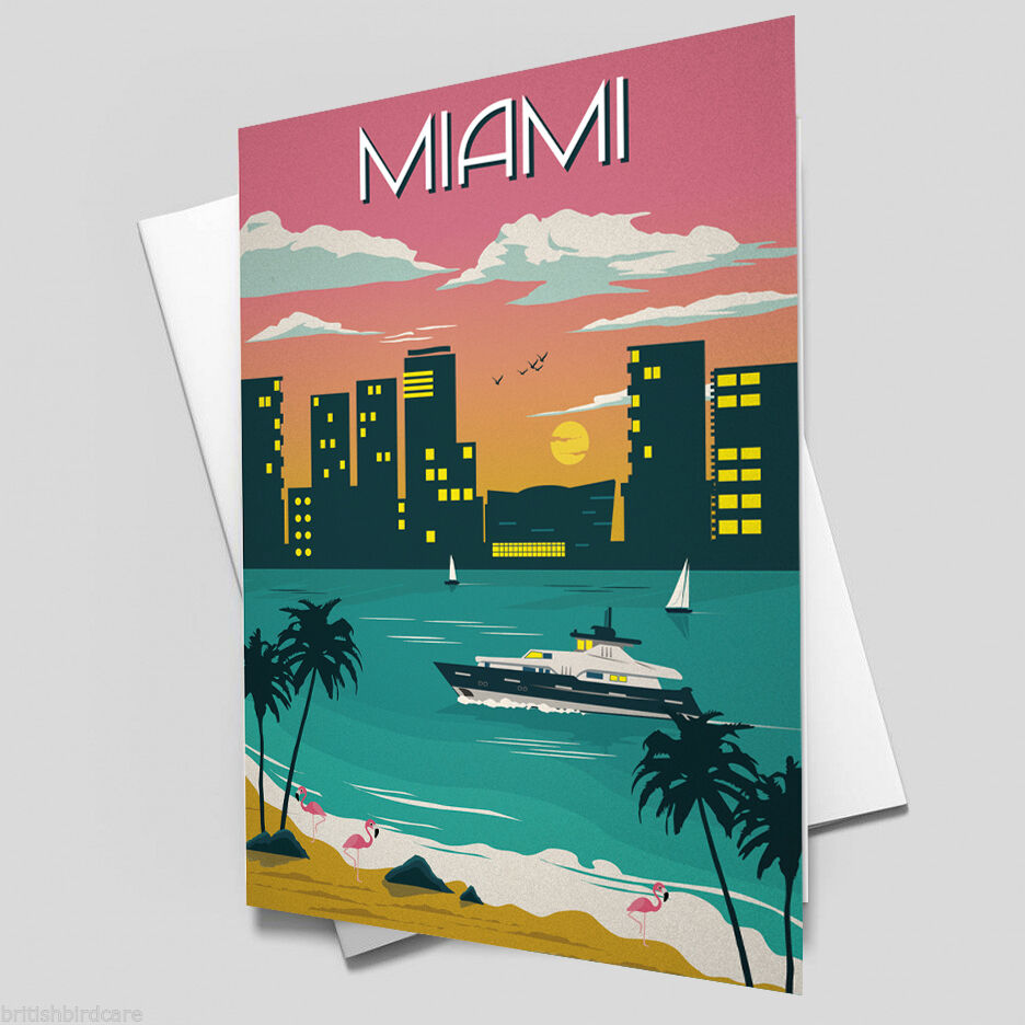 MIAMI BEACH #2 VINTAGE RETRO TRAVEL Poster Nostalgic Home Print Wall Decor #55