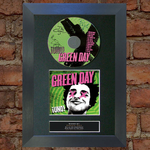 GREEN DAY Uno Album Signed CD COVER MOUNTED A4 Autograph Print 32