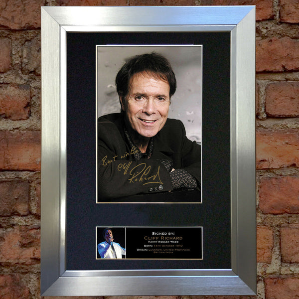 CLIFF RICHARD Mounted Signed Photo Reproduction Autograph Print A4 84