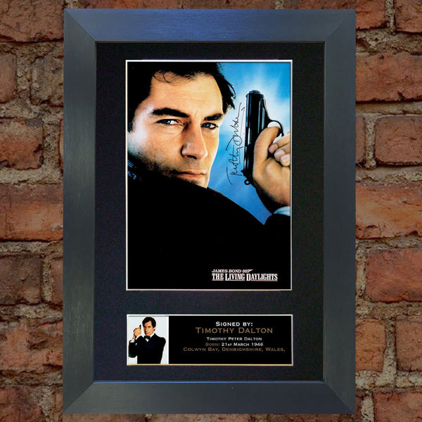 TIMOTHY DALTON Mounted Signed Photo Reproduction Autograph Print A4 292