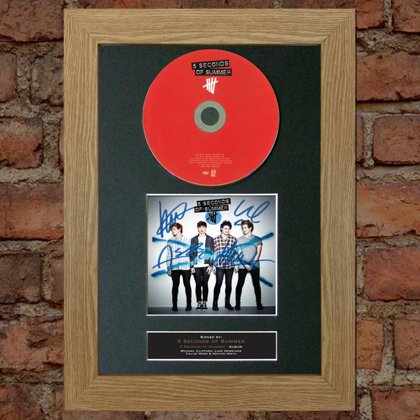 5 SECONDS OF SUMMER Signed Album COVER With Repro Cd Print A4 Autograph (44)