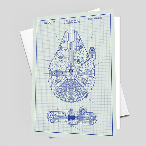 Star Wars Millennium Falcon Blueprint RARE Reprint Vintage Wall Art Print #21