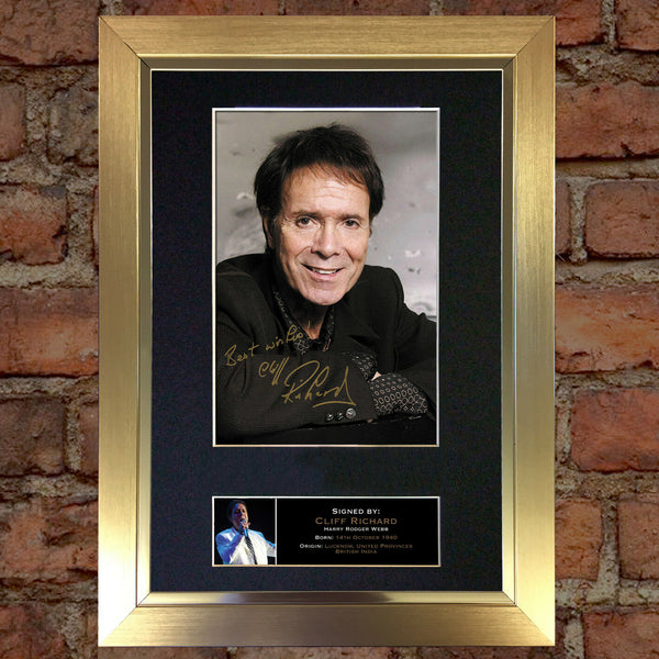 CLIFF RICHARD Mounted Signed Photo Reproduction Autograph Print A4 84