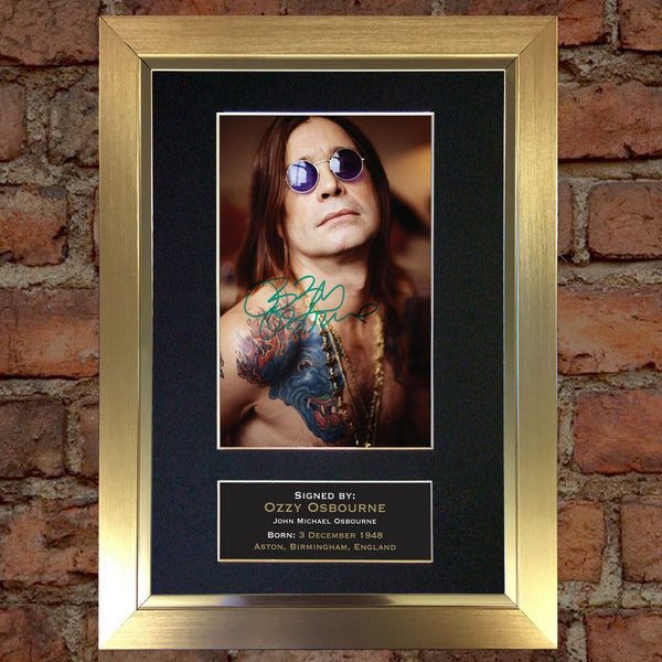 OZZY OSBOURNE Mounted Signed Photo Reproduction Autograph Print A4 90