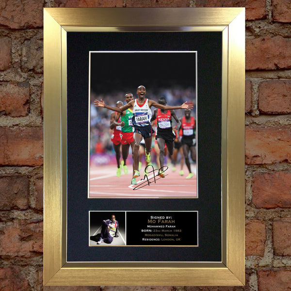 MO FARAH Mounted Signed Photo Reproduction Autograph Print A4 273