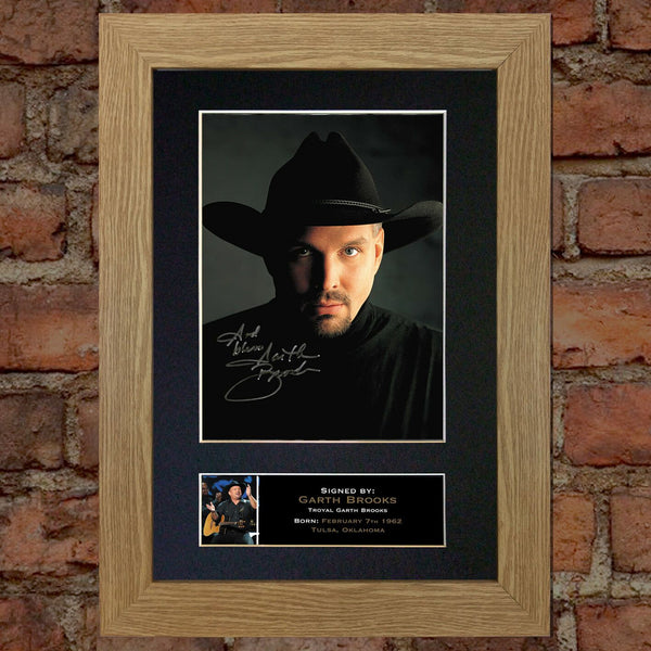 GARTH BROOKS Mounted Signed Photo Reproduction Autograph Print A4 332