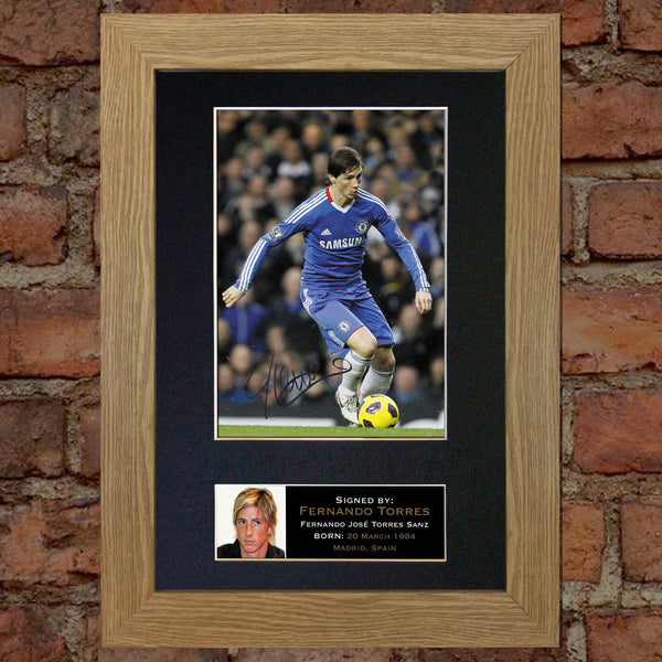 FERNANDO TORRES Chelsea Mounted Signed Photo Reproduction Autograph Print A4 37