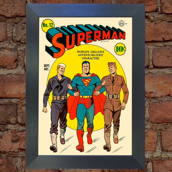 SUPERMAN Comic Cover 12th Edition Cover Reproduction Vintage Wall Art Print #27