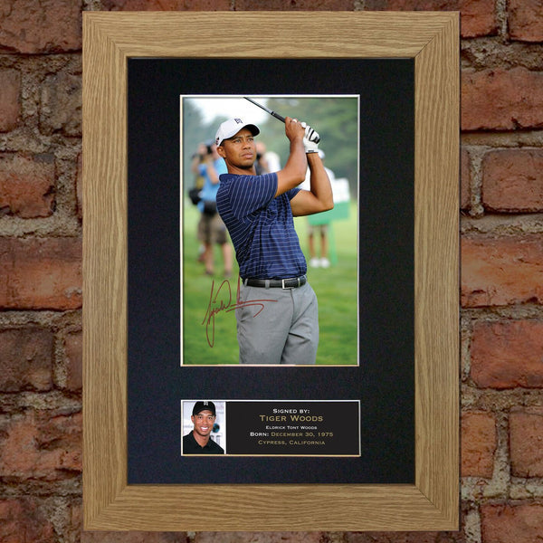 TIGER WOODS Mounted Signed Photo Reproduction Autograph Print A4 49