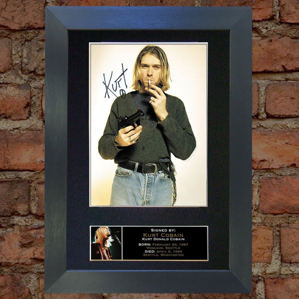 KURT COBAIN Mounted Signed Photo Reproduction Autograph Print A4 76