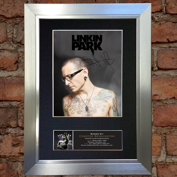 CHESTER BENNINGTON Linkin Park Autograph Mounted Signed Photo Repro Print A4 711