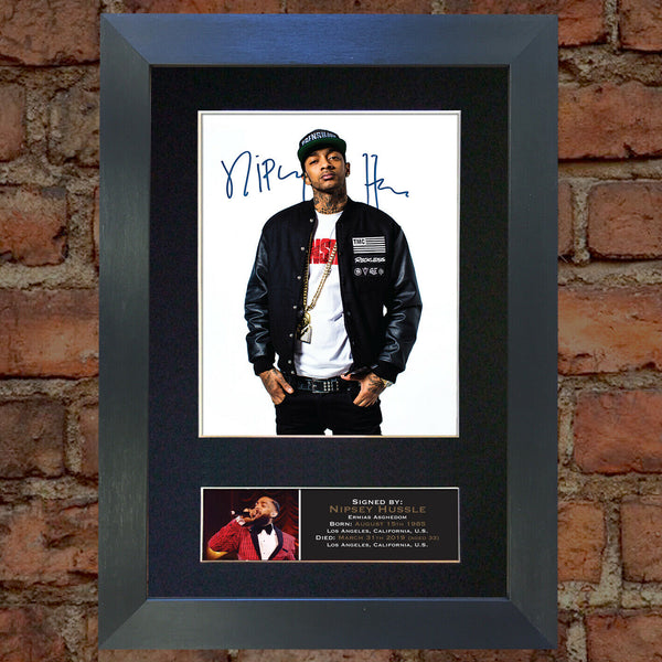 Nipsey Hussle Photo Autograph Mounted Repro Signed Print Ermias Asghedom A4 782