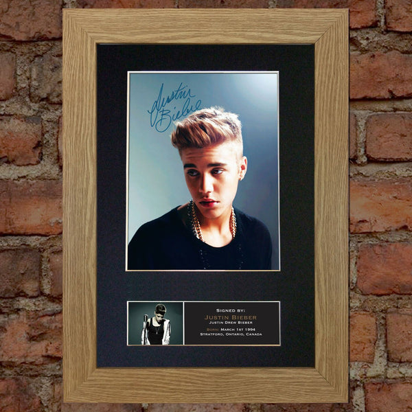 JUSTIN BIEBER No2 Signed Autograph Mounted Photo Repro A4 Print 444