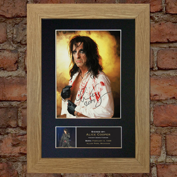 ALICE COOPER Mounted Signed Photo Reproduction Autograph Print A4 64