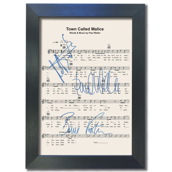 The Jam Town Called Malice Signed Music Sheet Album Autograph Print #807