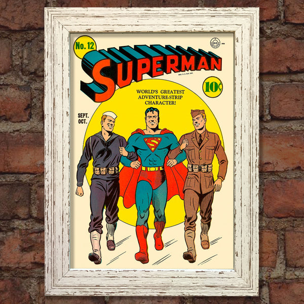 SUPERMAN Comic Cover 12th Edition Cover Reproduction Vintage Wall Art Print #27