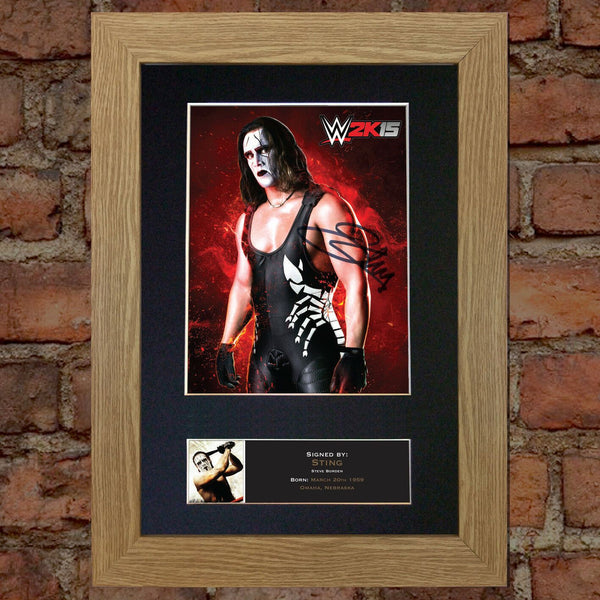 STING Steve Borden WWE Signed Autograph Mounted Photo Repro A4 Print 498