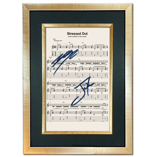 Twenty One Pilots Stressed Out Signed Music Sheet Album Autograph Print #803