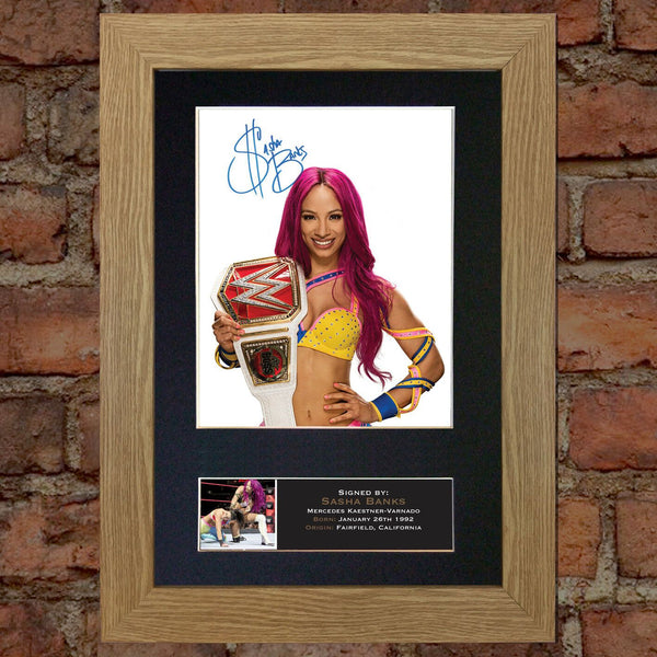 SASHA BANKS WWE Quality Autograph Mounted Signed Photo Reproduction Print A4 707