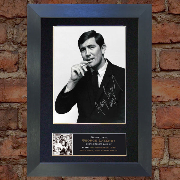 GEORGE LAZENBY Signed Autograph Mounted Photo Reproduction A4 276