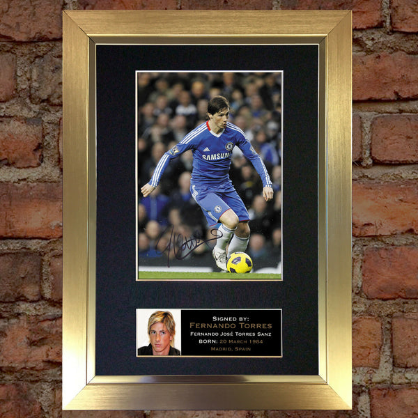 FERNANDO TORRES Chelsea Mounted Signed Photo Reproduction Autograph Print A4 37