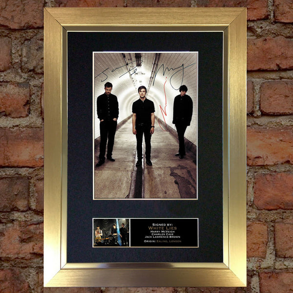 WHITE LIES Mounted Signed Photo Reproduction Autograph Print A4 114