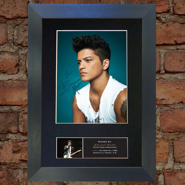 BRUNO MARS No2 Autograph Mounted Photo REPRO QUALITY PRINT A4 427