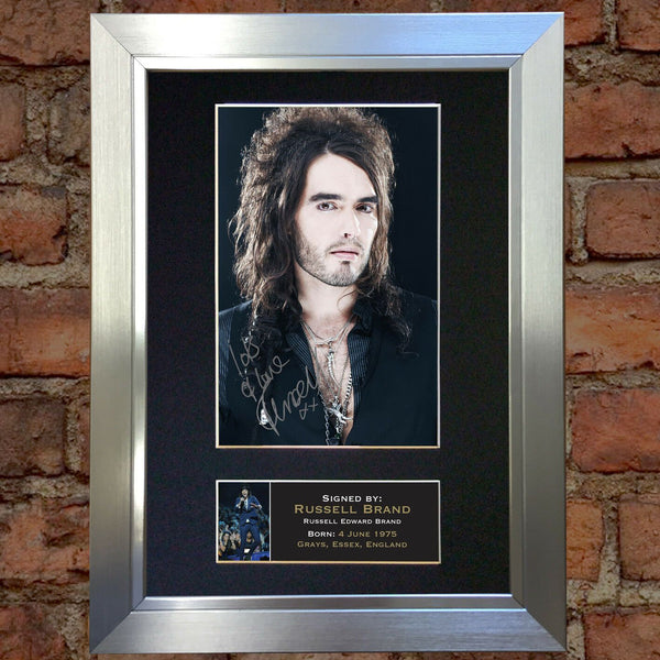 RUSSELL BRAND Mounted Signed Photo Reproduction Autograph Print A4 1