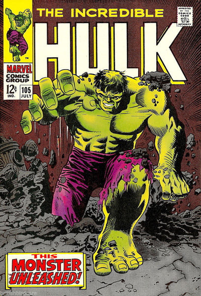 HULK Comic Cover 105th Edition Cover Reproduction Vintage Wall Art Print #6