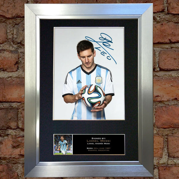 LIONEL MESSI #2 Argentina Signed Autograph Mounted Photo Repro A4 Print 503